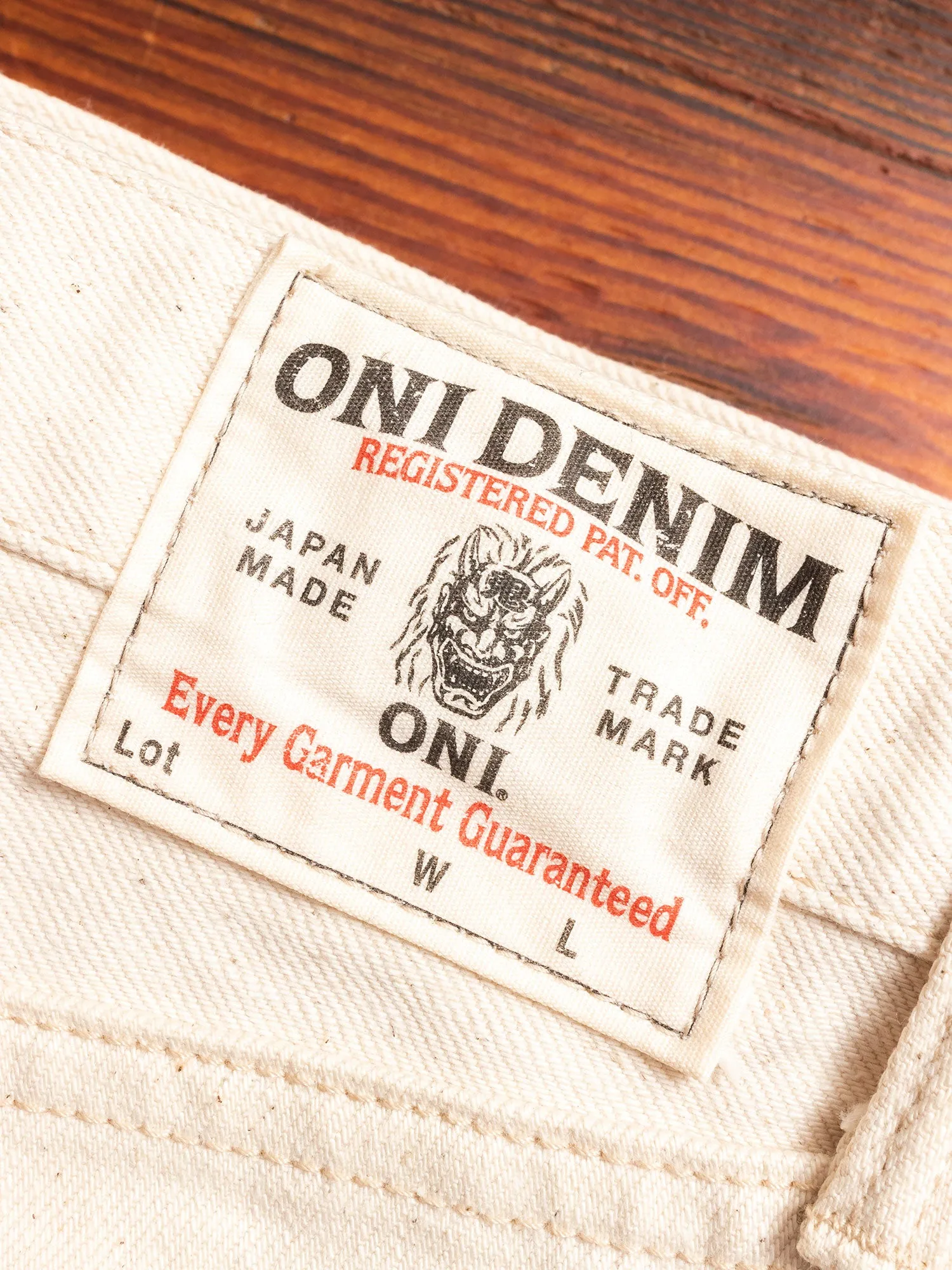 546-OGW "Organic Cotton White" 14oz Selvedge Denim - Slim Straight Fit