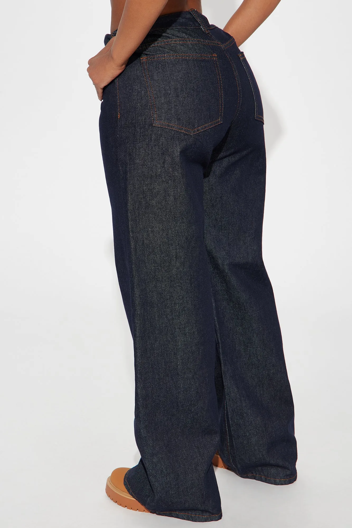 About That Business Wide Leg Jeans - Dark Wash