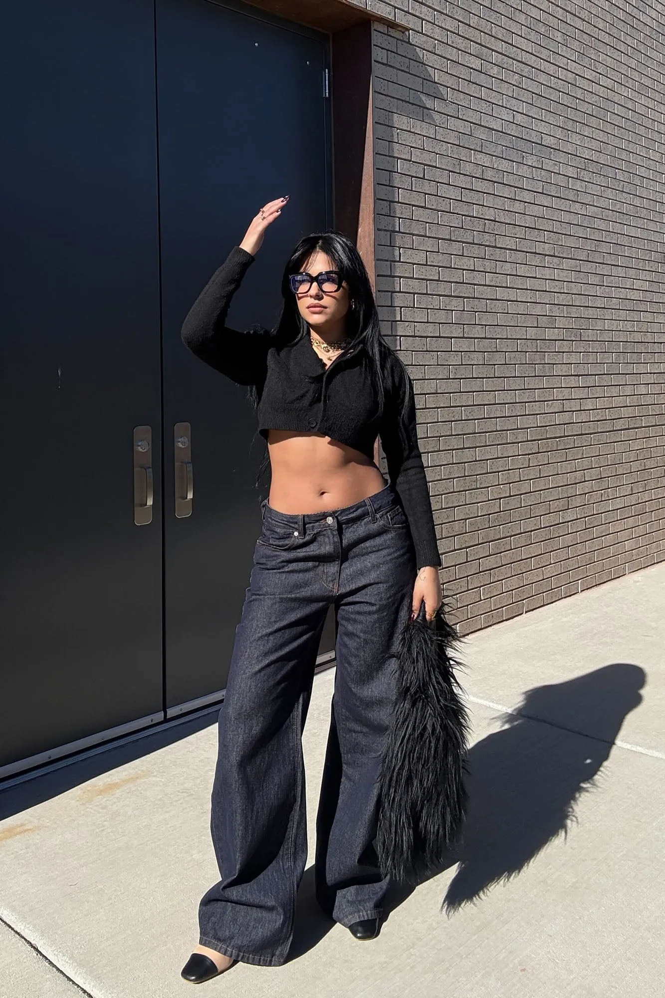 About That Business Wide Leg Jeans - Dark Wash