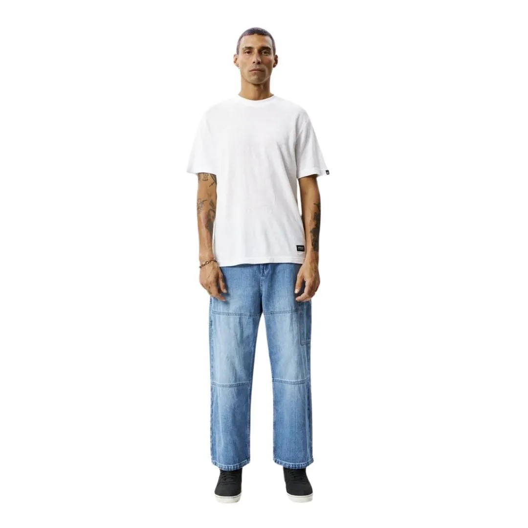 Afends Richmond Hemp Denim Baggy Workwear Jeans - Worn Blue