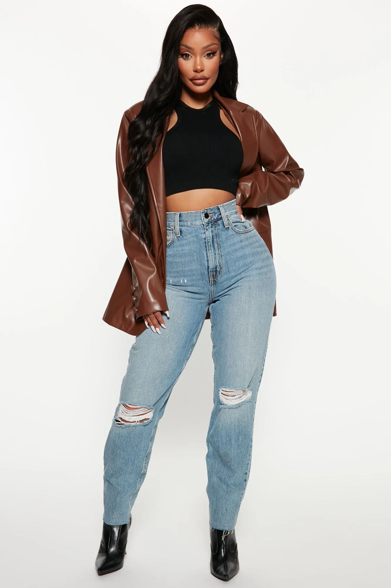 All Split Up High Rise Mom Jeans - Medium Wash