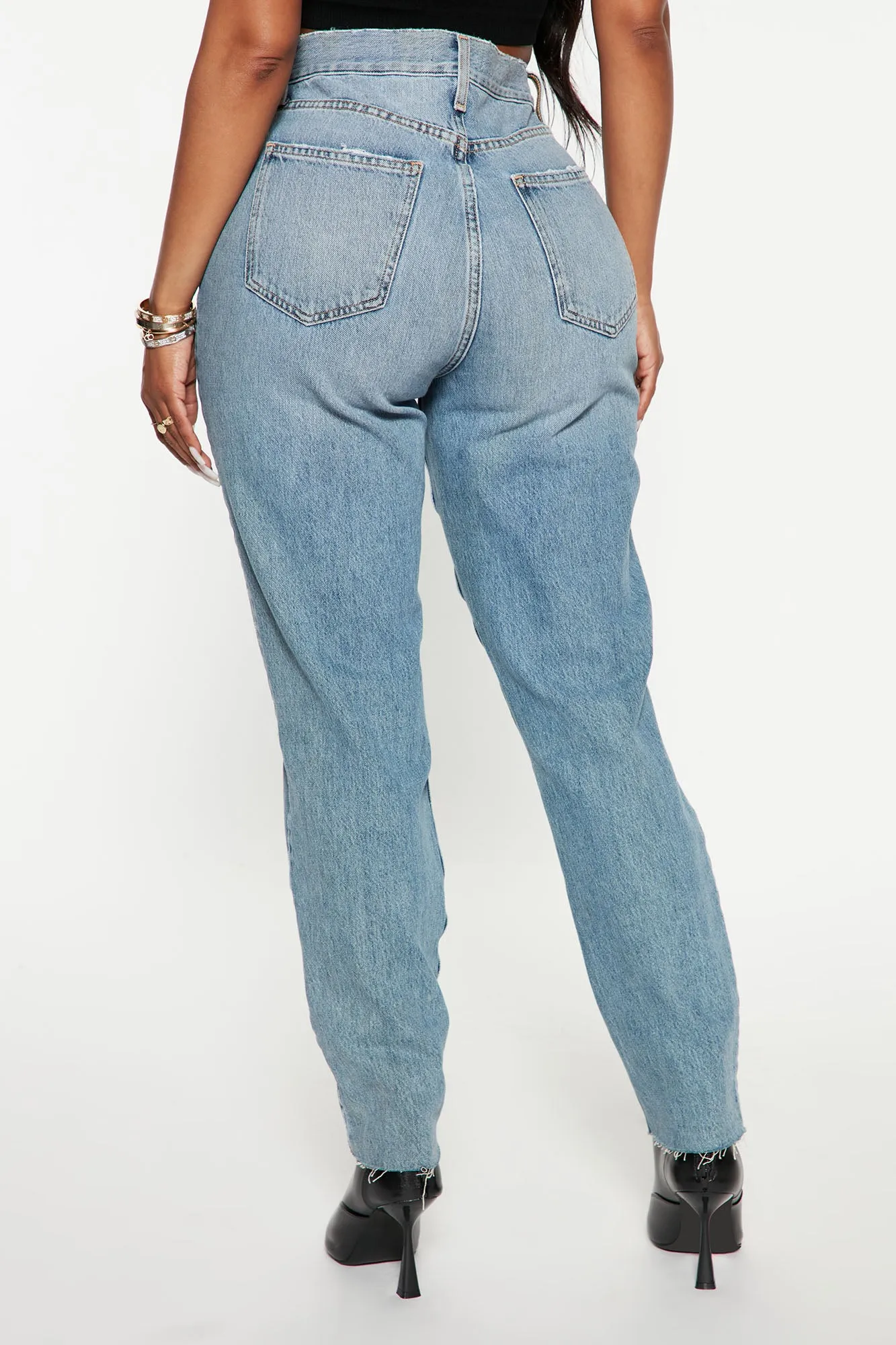 All Split Up High Rise Mom Jeans - Medium Wash
