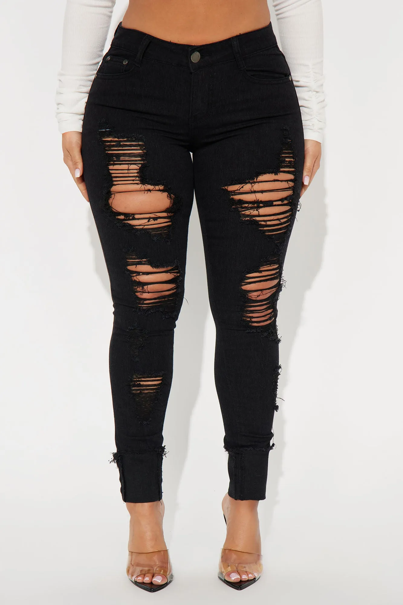August Ripped Stretch Skinny - Black