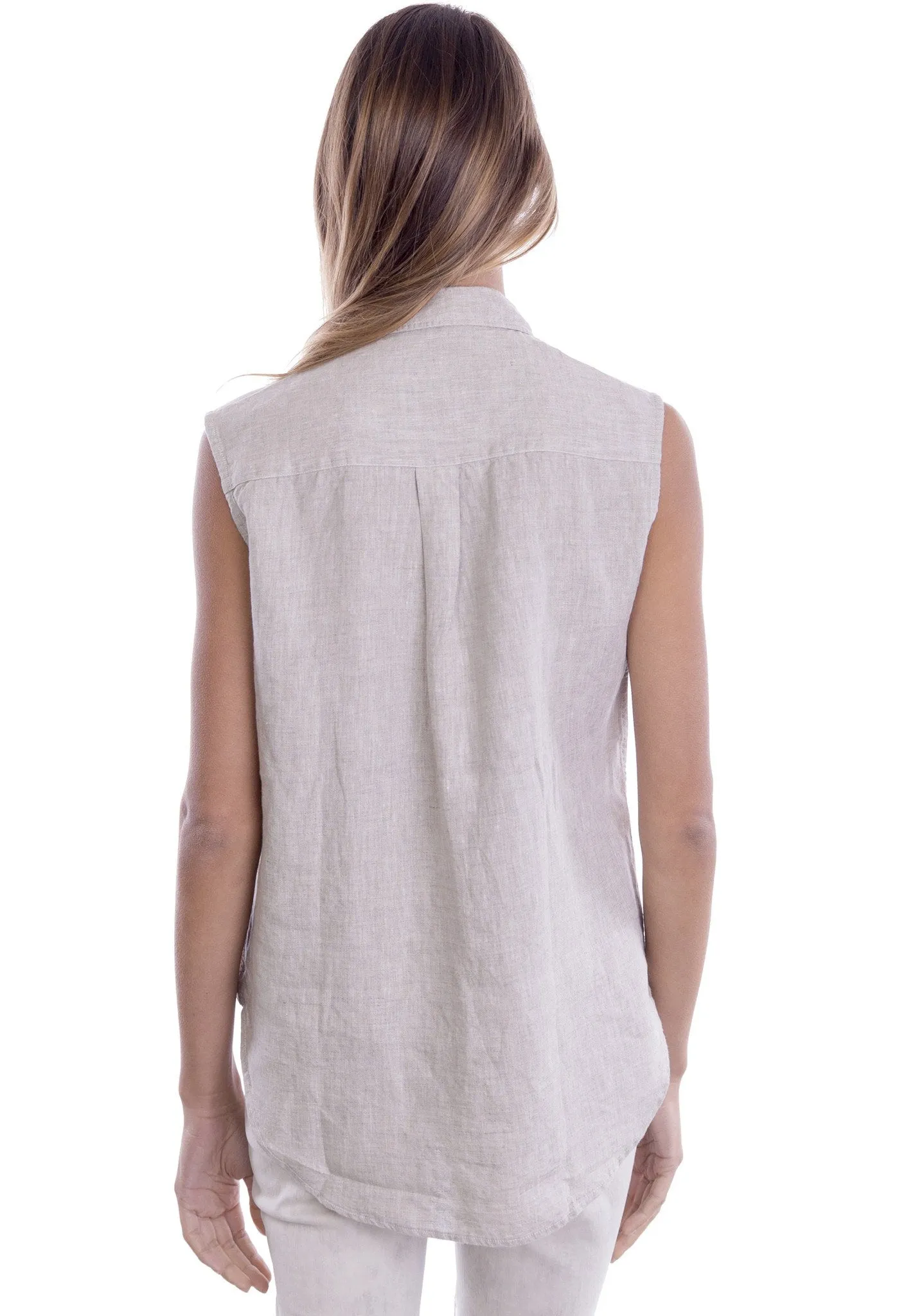 Aura-Linen Natural SS Linen Shirt