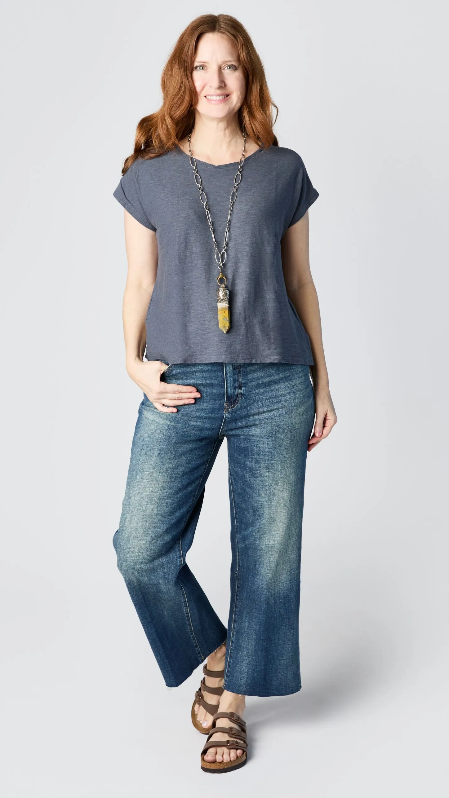 Cropped Sleeved Box Top