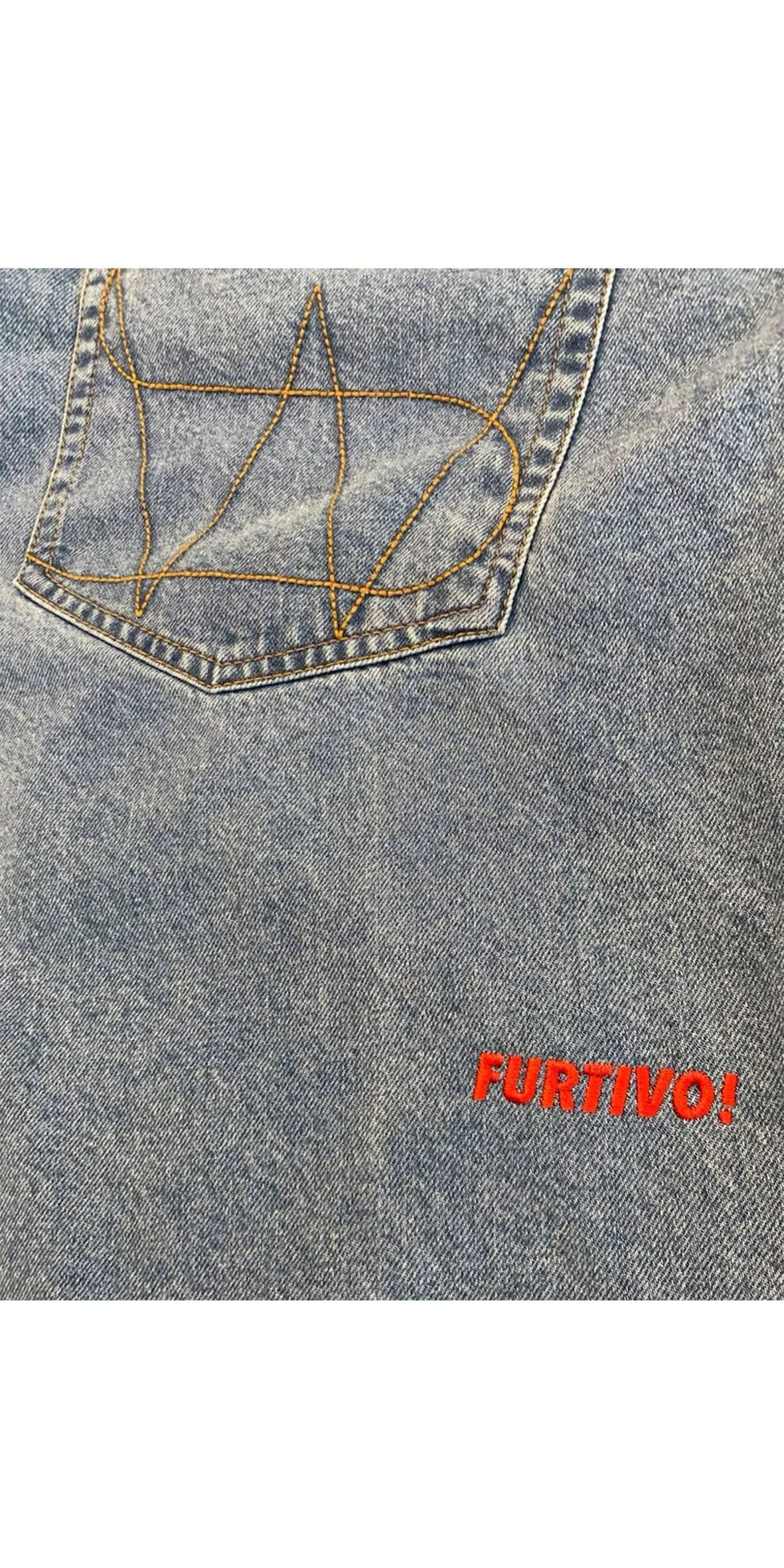 Furtivo Wide Street Carpintero Short Light Denim - Pantalones