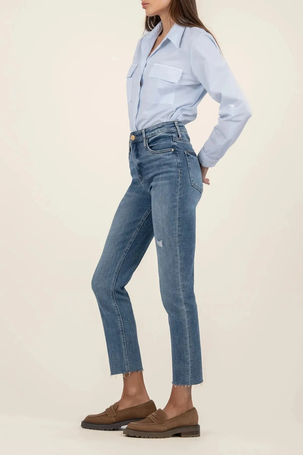 KUT: Rachael High Rise Mom Jean- Magically