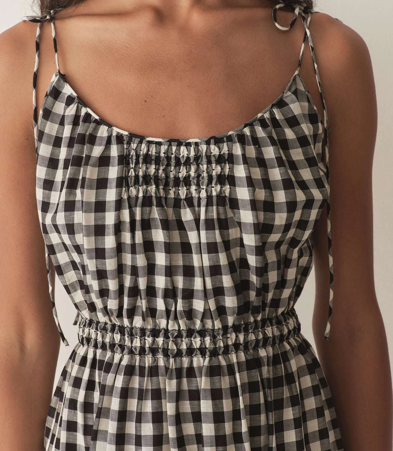 Leslie Dress in Black Marilyn Gingham