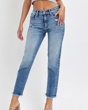 Liam High Rise Mom Jeans (Dark Denim)