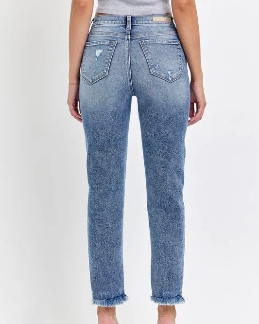 Liam High Rise Mom Jeans (Dark Denim)