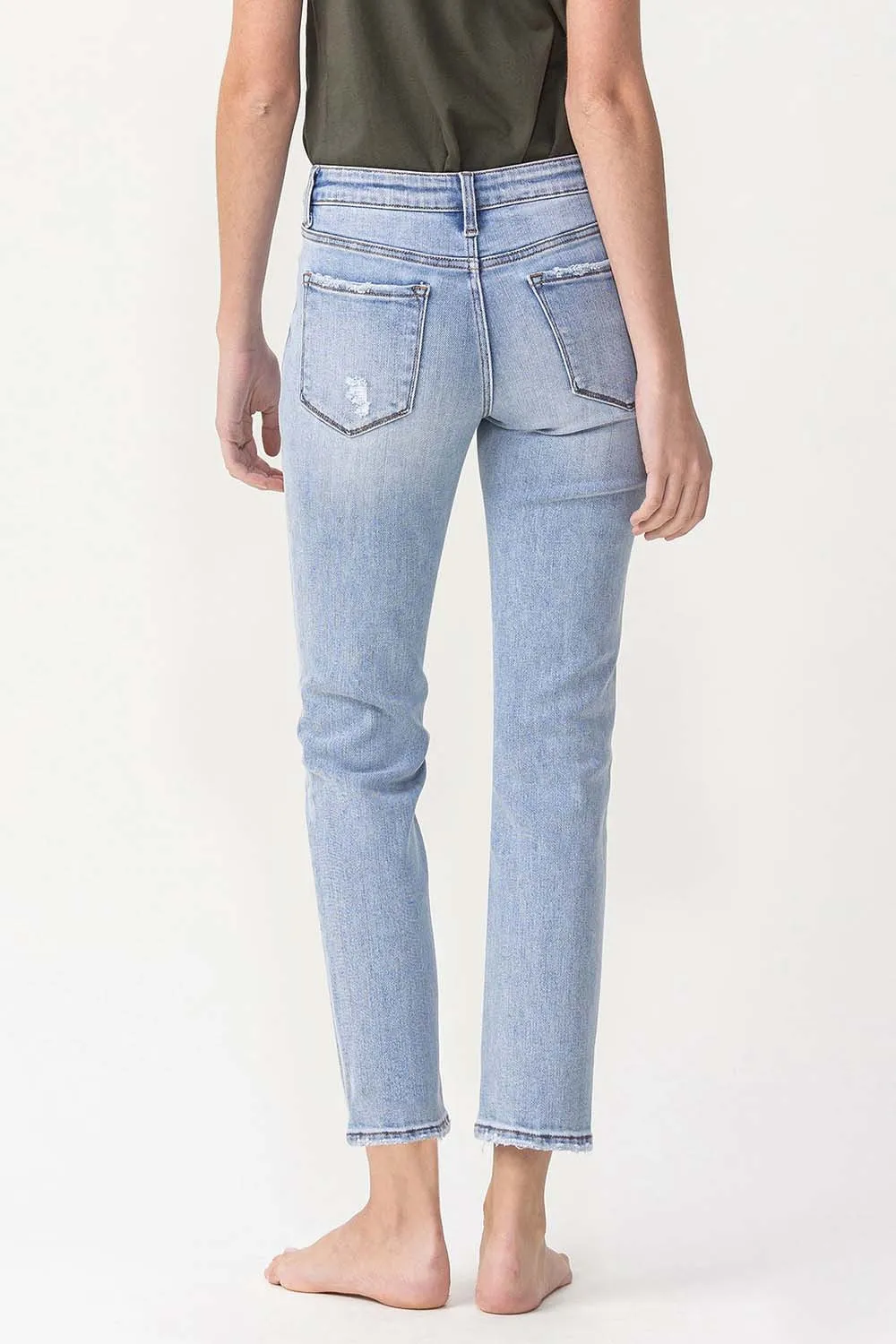 Light Wash Slim Straight Denim Jeans