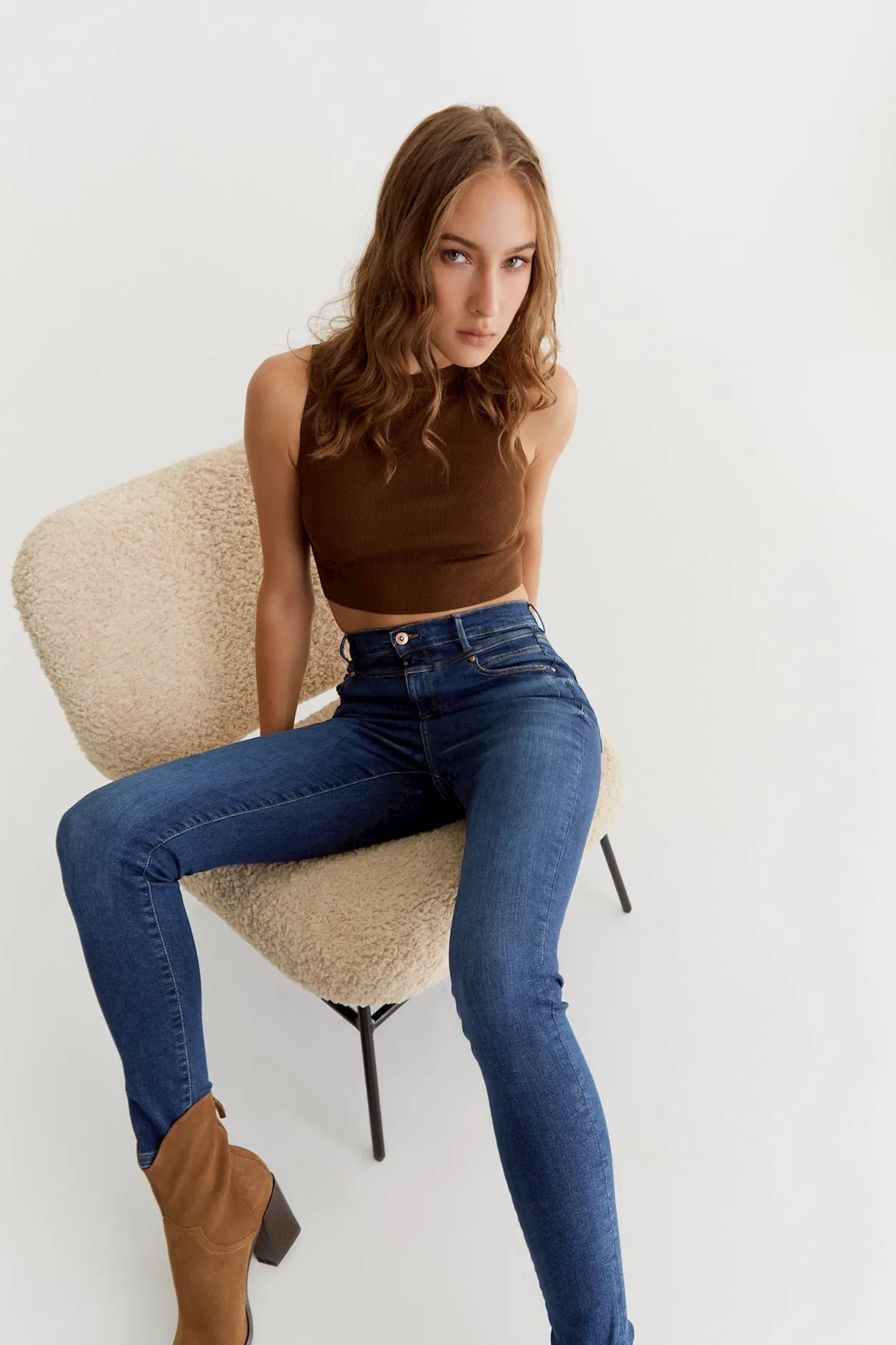 Lisa Ultra High Waist 5 Pocket Jeans Dark Blue