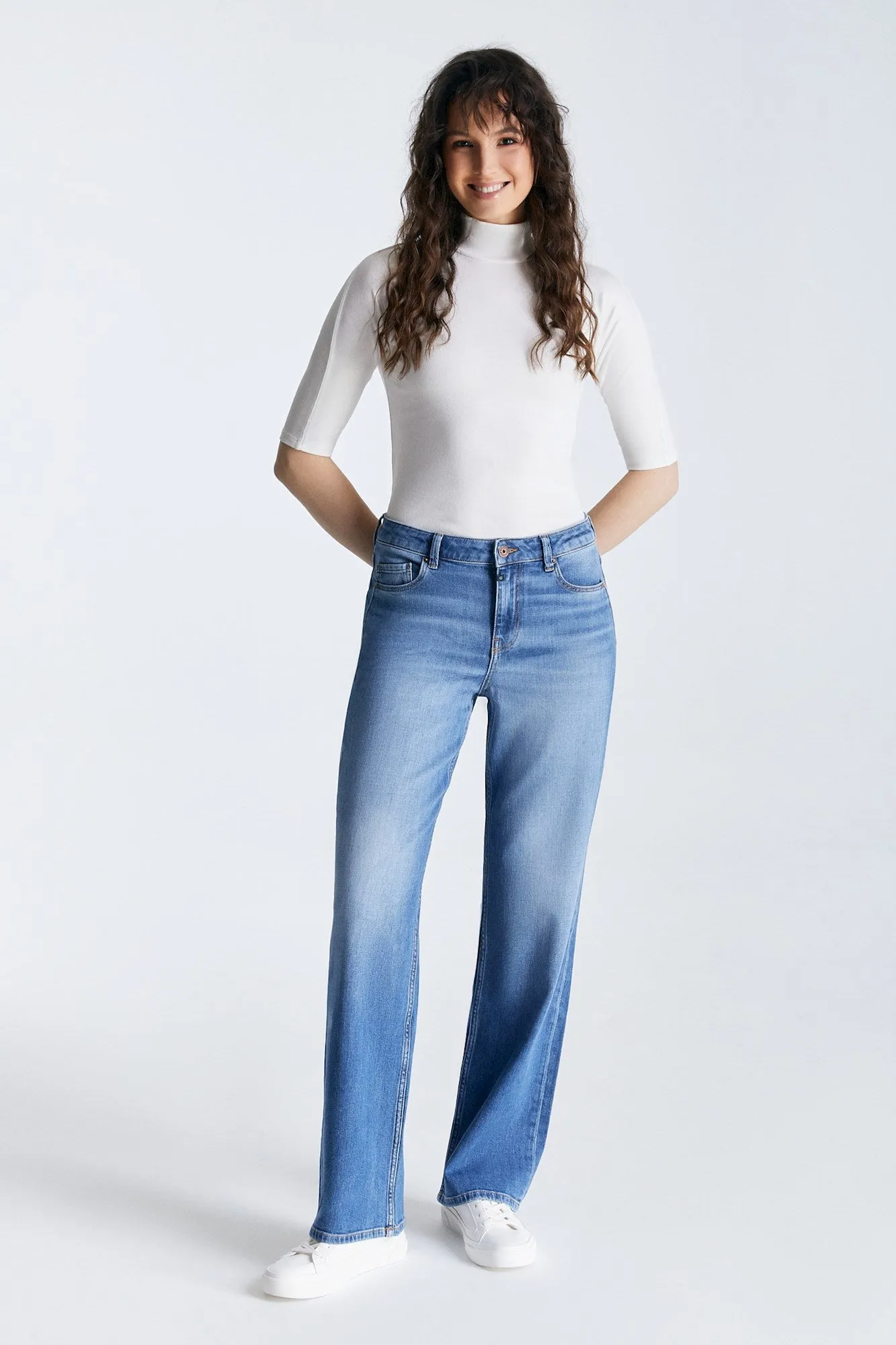 Nova High Waist 5 Pocket Ankle Jeans Medium Blue