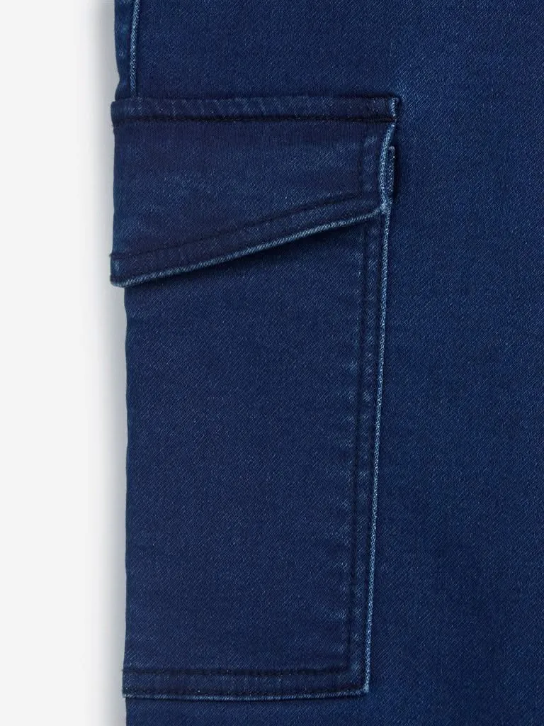 Sassy Soda curves Dark Blue Cargo-Style Jeans
