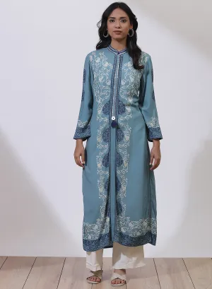 Sky Blue Printed Nargis Kurta