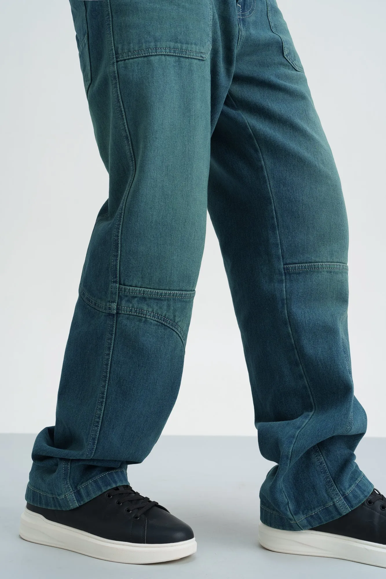 Teal Indigo Men's Straight Fit Jeans