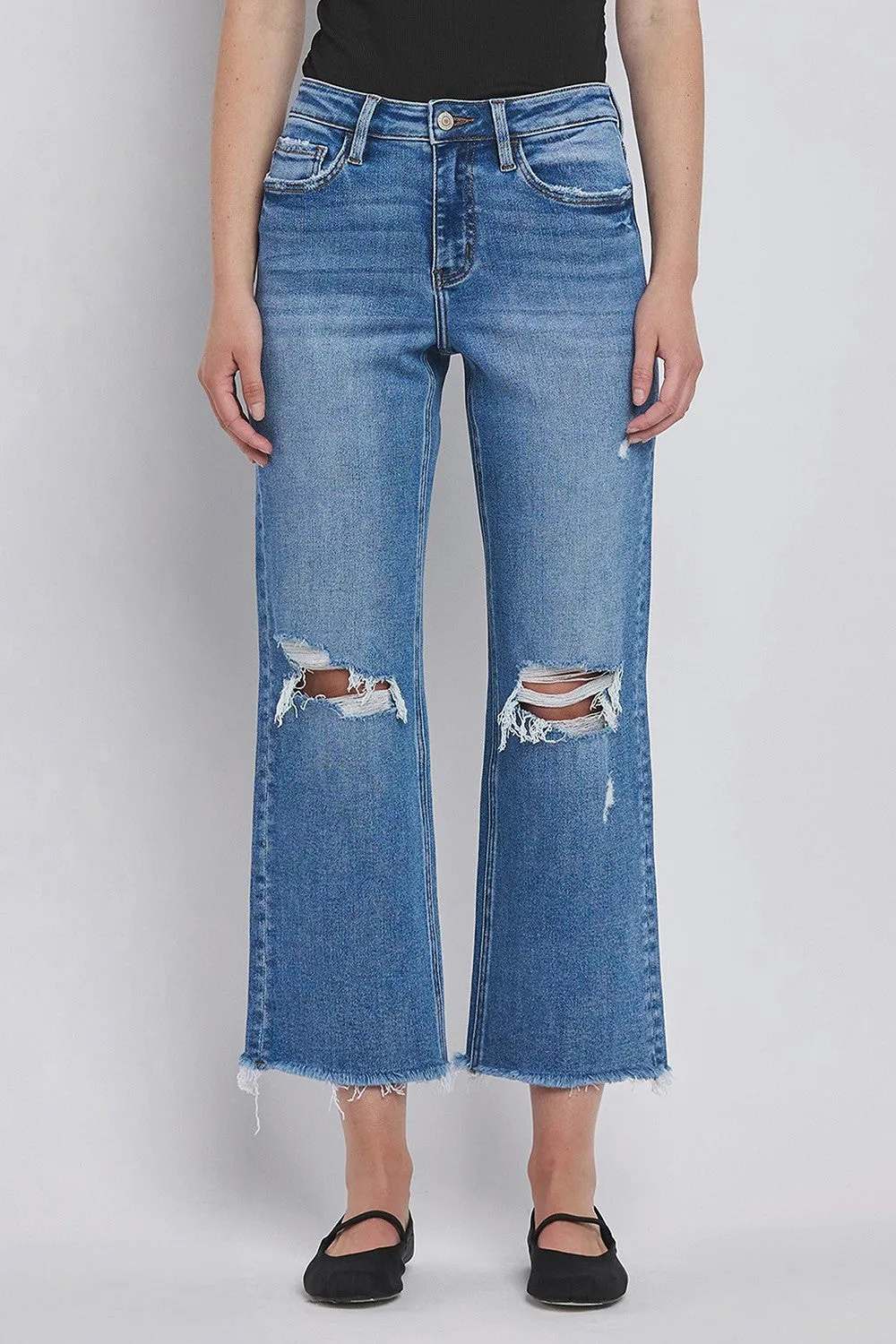 The City Lovervet Distressed Cropped Straight Jeans