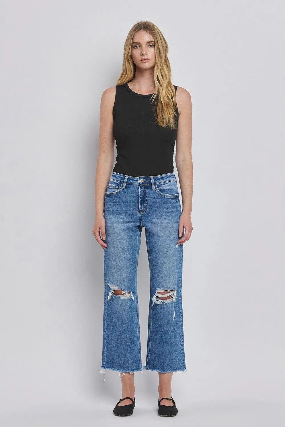 The City Lovervet Distressed Cropped Straight Jeans