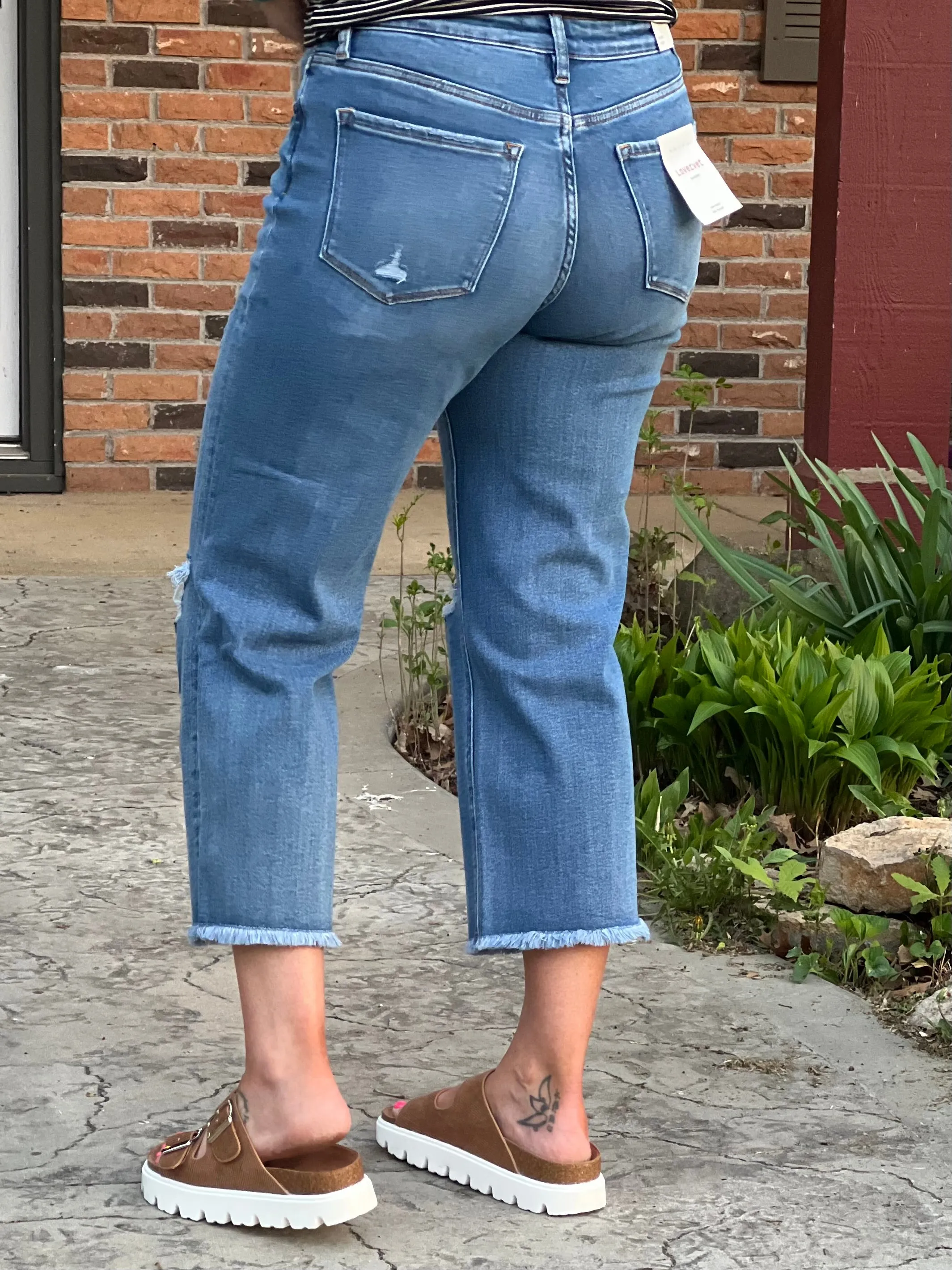 The City Lovervet Distressed Cropped Straight Jeans