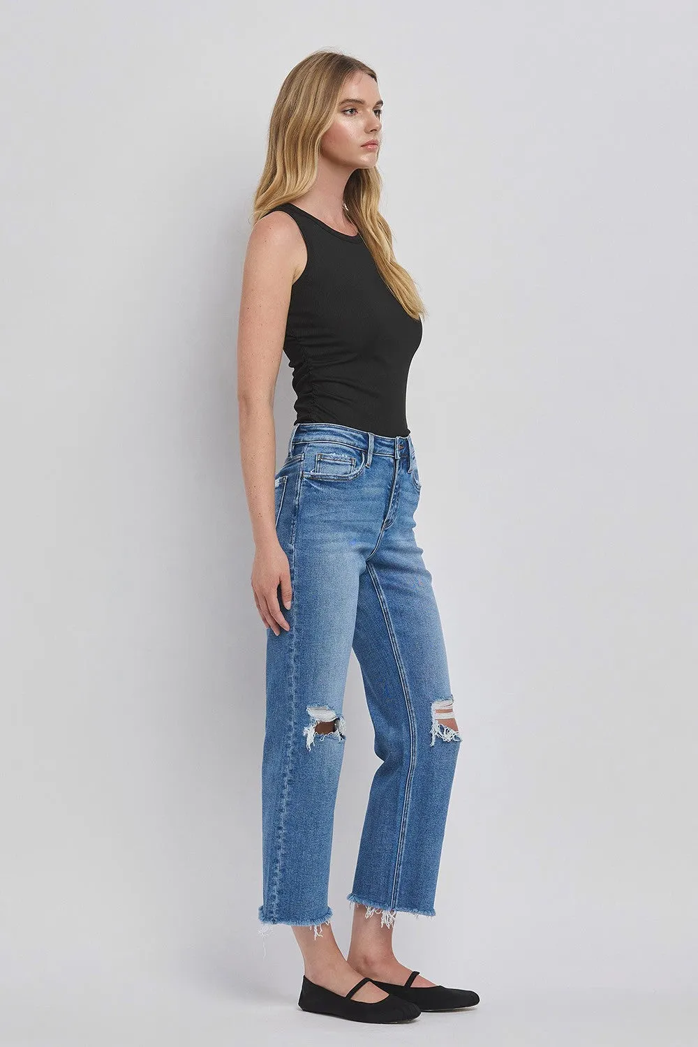 The City Lovervet Distressed Cropped Straight Jeans
