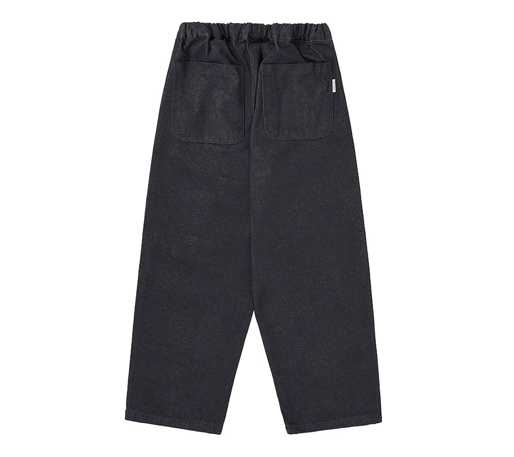 Two Tuck Wide Denim Pant | Black