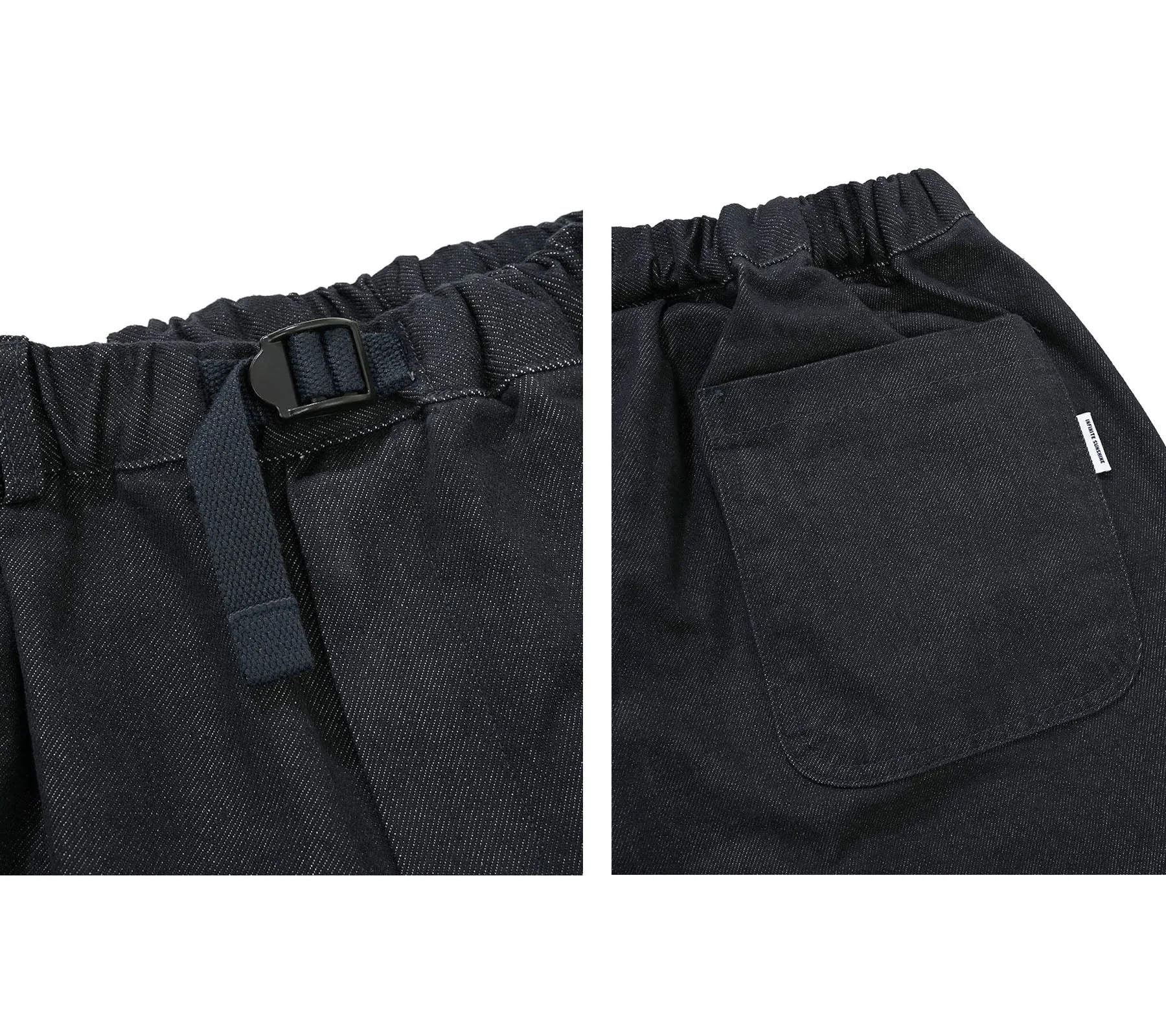 Two Tuck Wide Denim Pant | Black