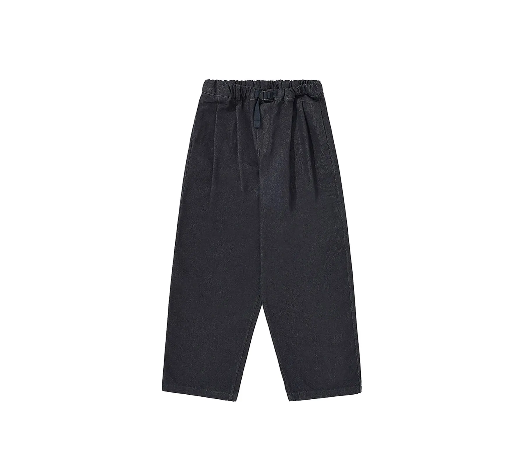 Two Tuck Wide Denim Pant | Black