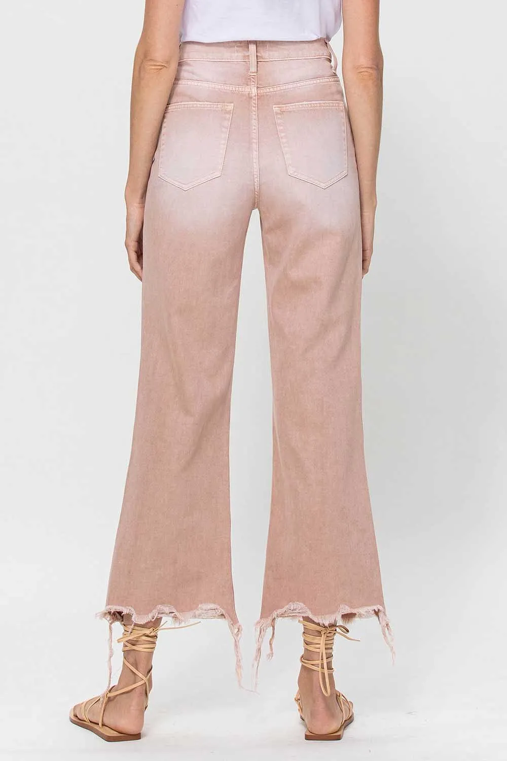 Vervet by Flying Monkey 90's Vintage Super High Rise Crop Deconstructed Flare Jeans In July Song