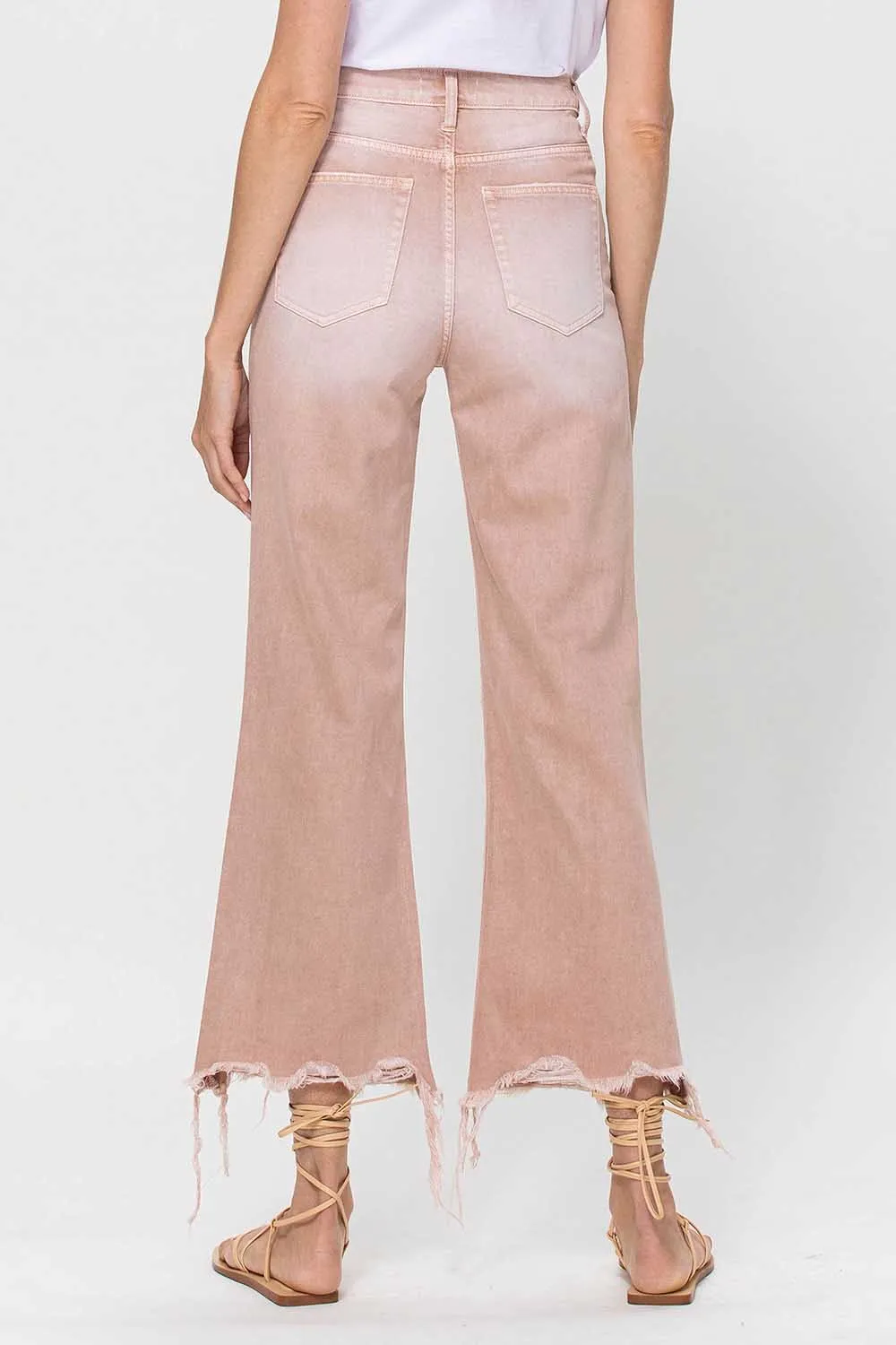 Vervet by Flying Monkey 90's Vintage Super High Rise Crop Deconstructed Flare Jeans In July Song