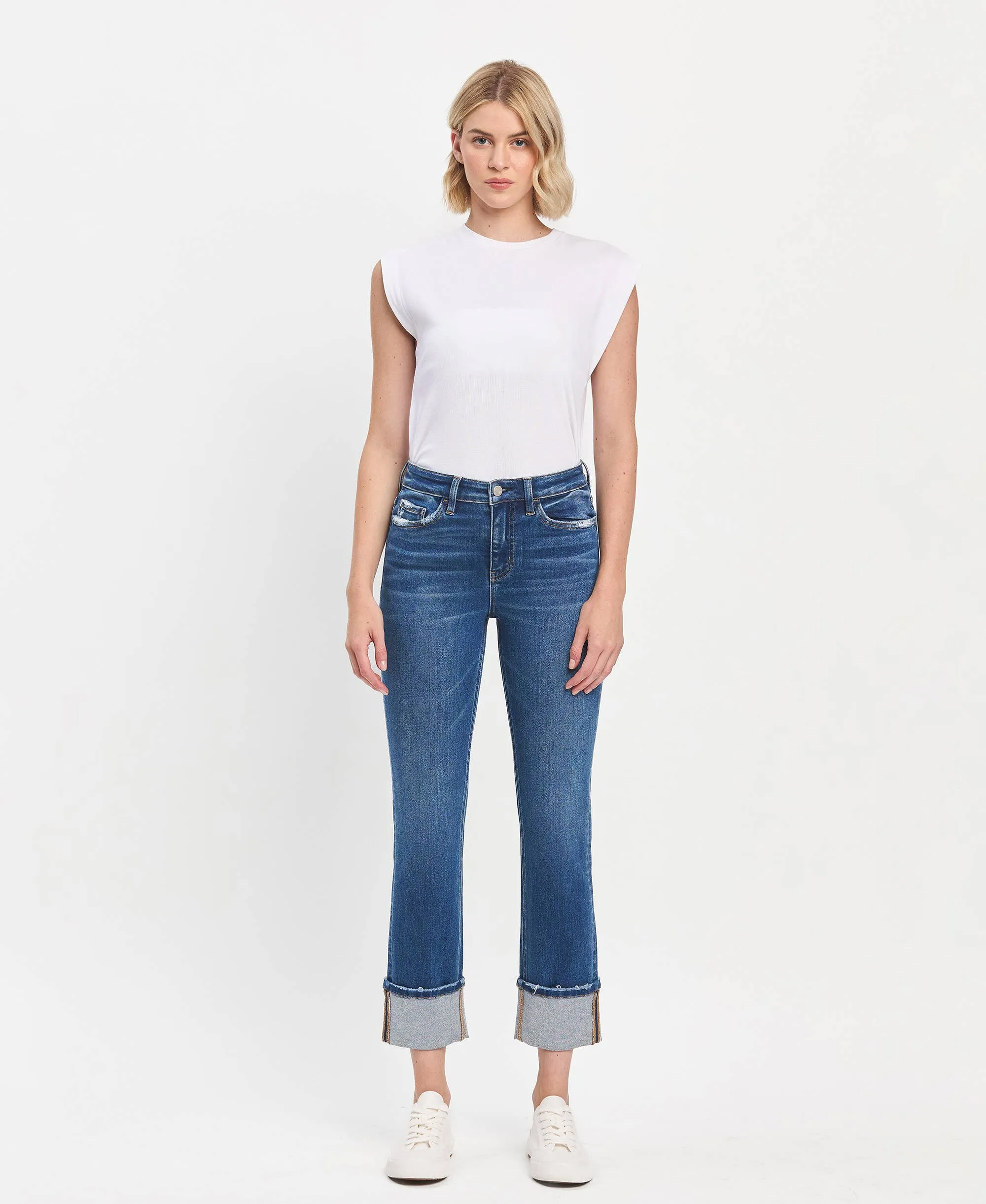 Vervet High Rise Cuffed Slim Straight Jean