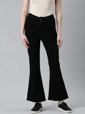 Women Black Bootcut High-Rise Denim Jeans