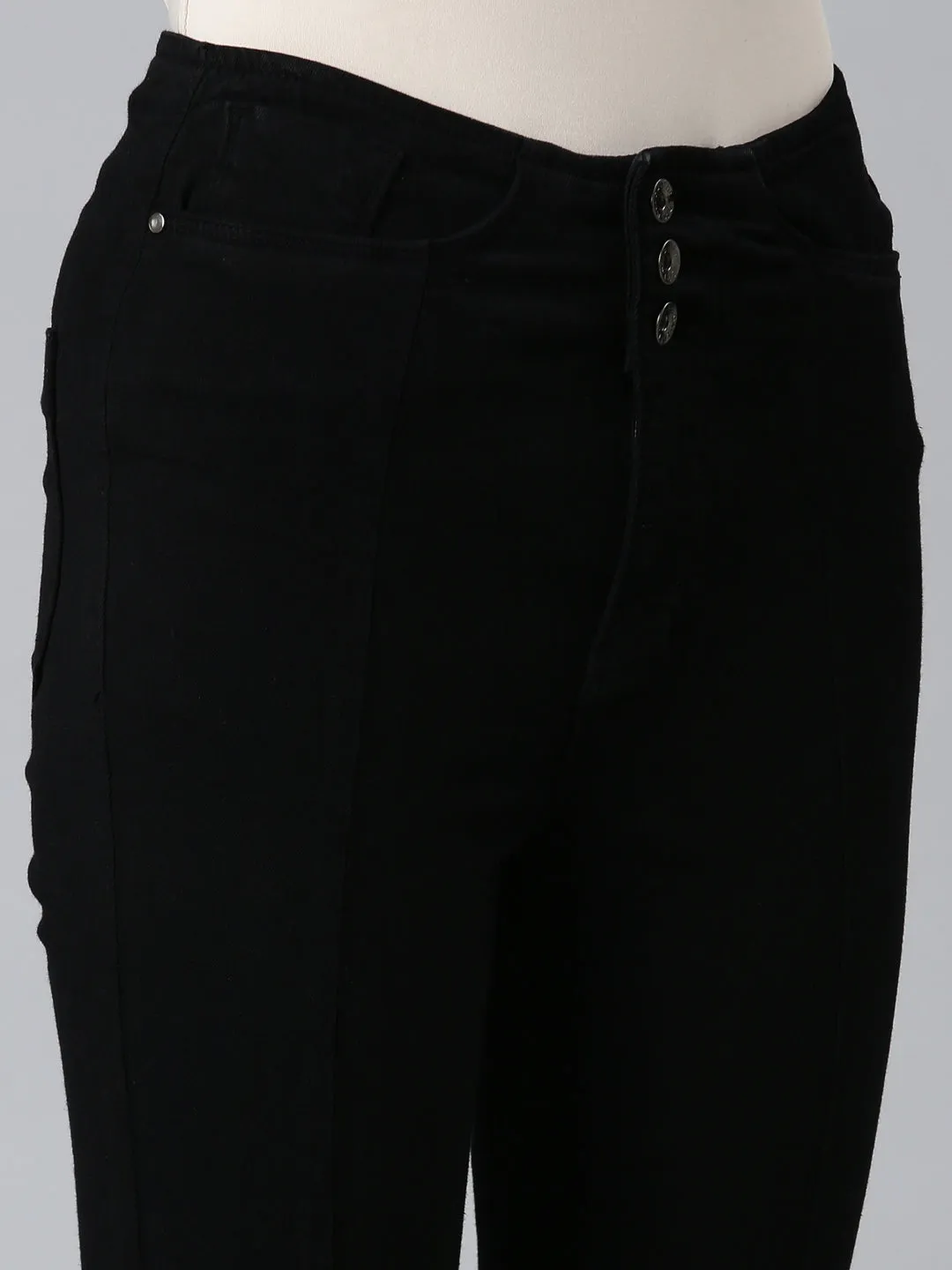 Women Black Bootcut High-Rise Denim Jeans