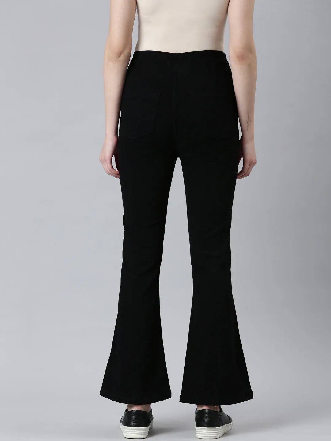 Women Black Bootcut High-Rise Denim Jeans