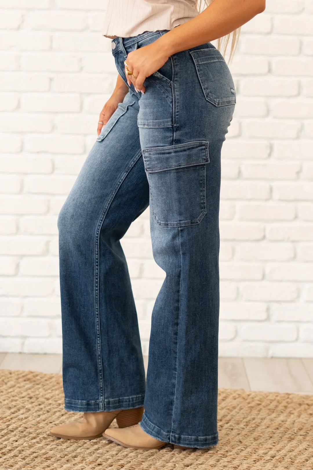 Younger High Rise Cargo Wide Leg Pants